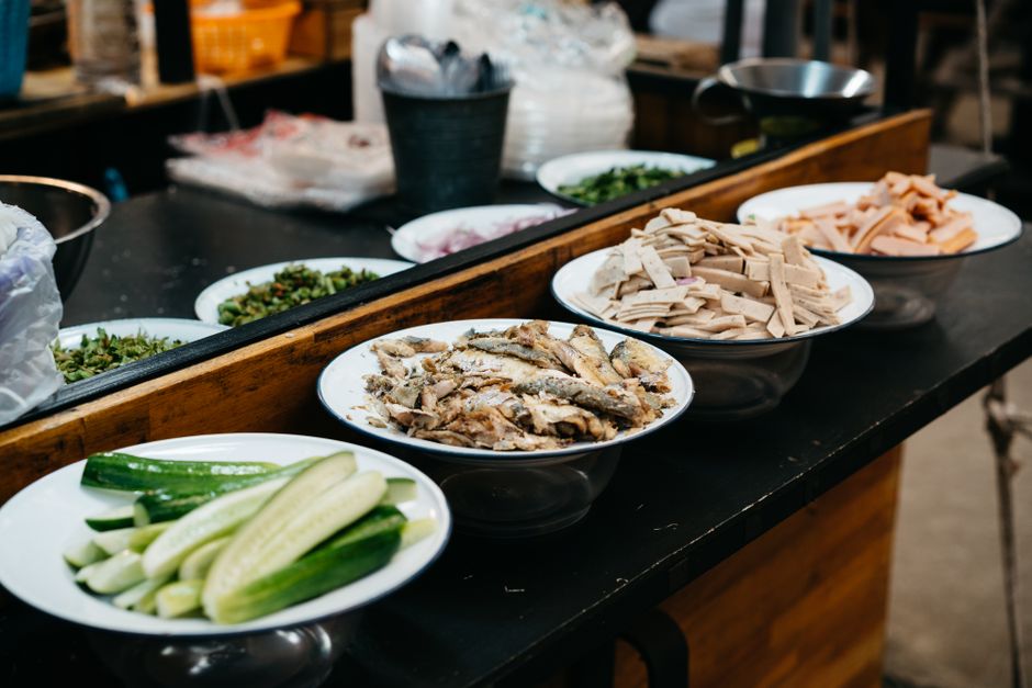 Fresh ingredients food plating showcasing quality preparation