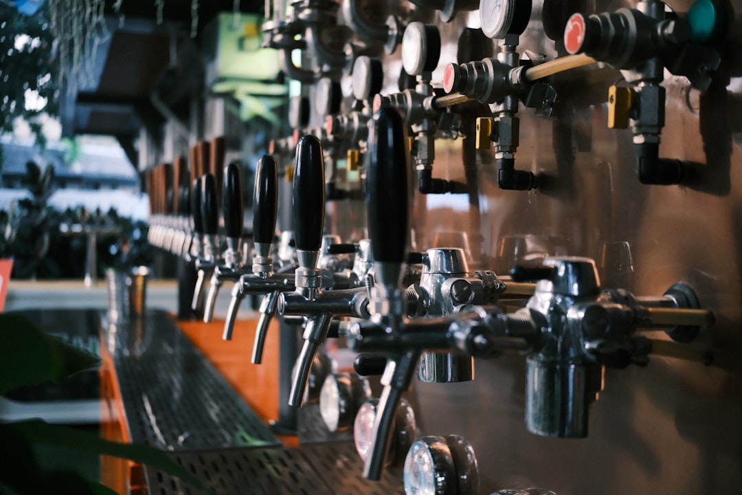 Modern brewery taproom interior with community gathering space